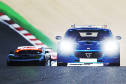Ginetta race cars on track