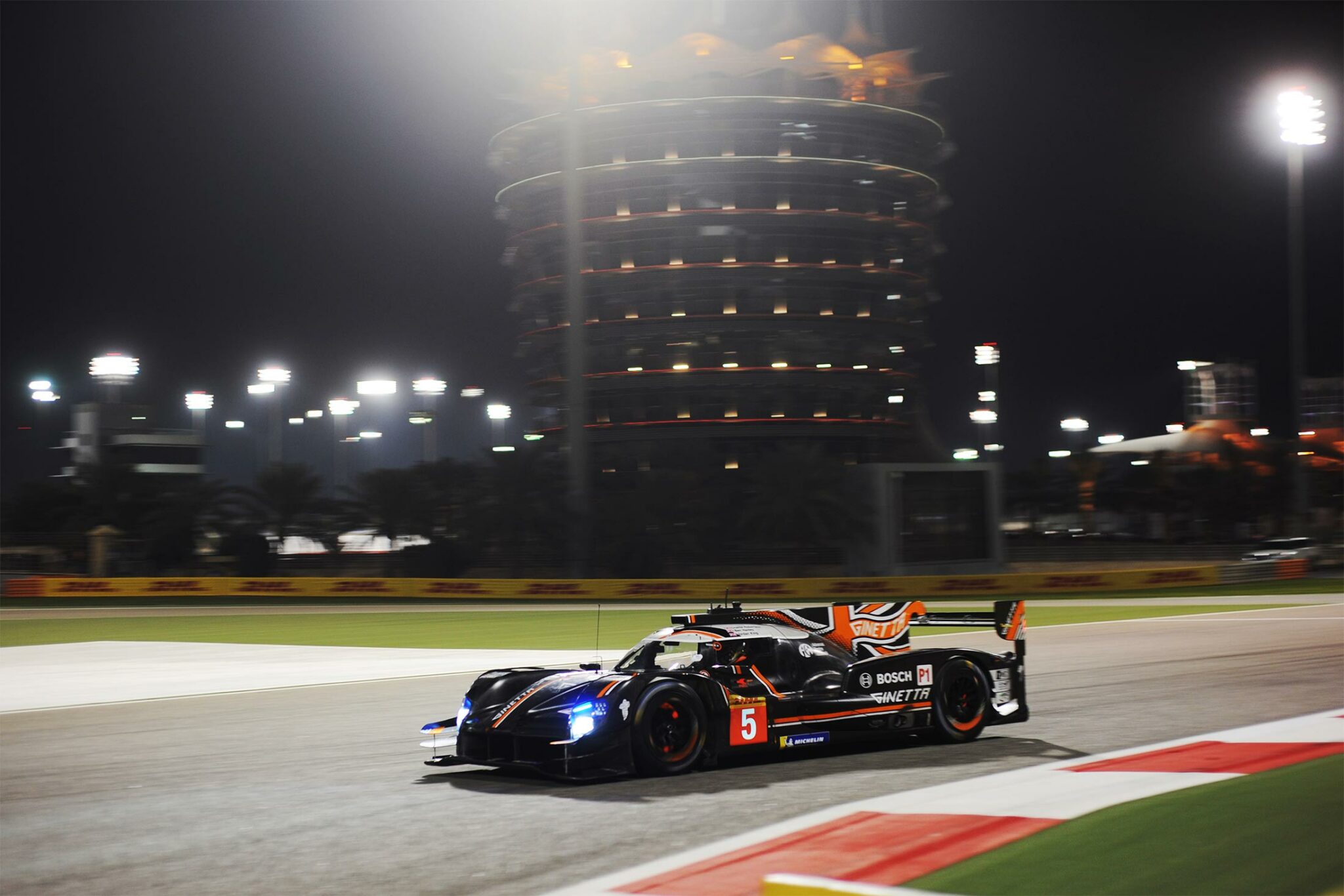 Ginetta LMP1 on racing track 